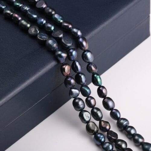 Natural Freshwater Pearl Irregular Shape Black Pearls Beads Making For Charm Jewelry Bracelet Necklace Accessories Size 6-7mm