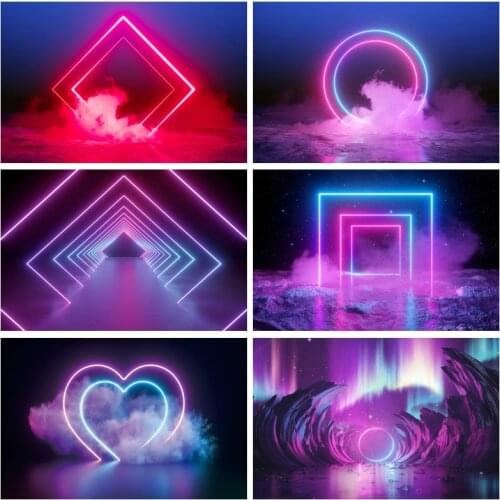 Yeele Laser Neon Light Backdrop Photocall Gaming Room Decor Birthday Portrait Background Photography Photo Studio Photographic