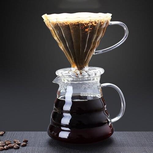 350 / 450/ 600ml Borosilicate Glass Coffee Maker Classic Heat-resistant Coffee Pot Set Mug Filter Gift Coffee Set Drinkware