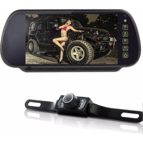 Car Parking Kit (7 inch HD LCD 800*480 Miror Monitor + License Plate Mount Camera + 20FT Video Extension Cable) IR Night Vision