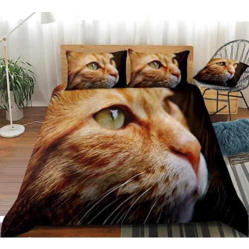 Cat Bedding Set Animal Duvet Cover Set Dogs Footprints Bed Linen Wolf Bedspread Kids Boys Girls Home Textile Microfiber Beds Set