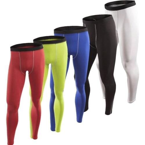 5 Colors Compression Mens Pants Under Base Layer Long Sports Tights Man-pantalones Gym Fitness Jogging Leggings