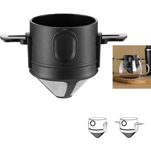 Taper Hand Brew Coffee Filter Foldable Stainless Steel Filter Mesh Reusable Portable Filter Coffee Maker for Machine SCVD889