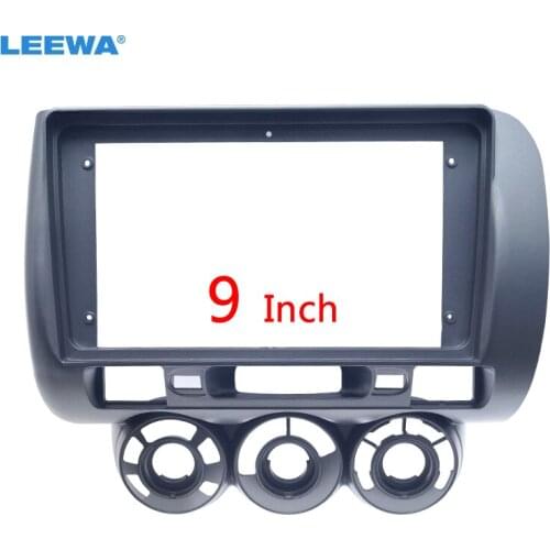 LEEWA Car 2Din Dash Fascia Frame Kit For Honda Fit City Jazz 2006 (RHD) 9" DVD Panel Frame Bezel Installation Trim Kit #CA6293