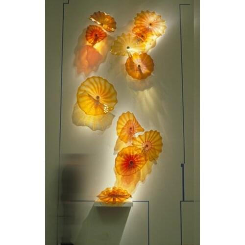 LRW021-Free Shipping Modern Cheap Platter Gallery Murano Glass Plate Wall Decoration