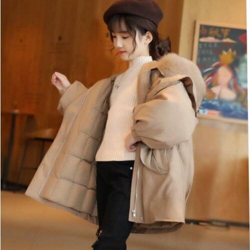 New Arrivals Children Windbreaker Jackets For 4-12 Year Girl Winter Parka Casual Hooded Kids Coat Girls Down Cotton Outerwear