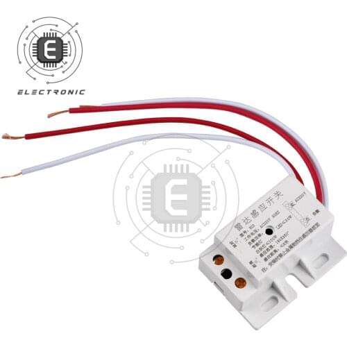 New AC 220V 50Hz Delayed Adjustable Human Motion Detection Microwave Radar Induction Auto Infrared Sensor Switch