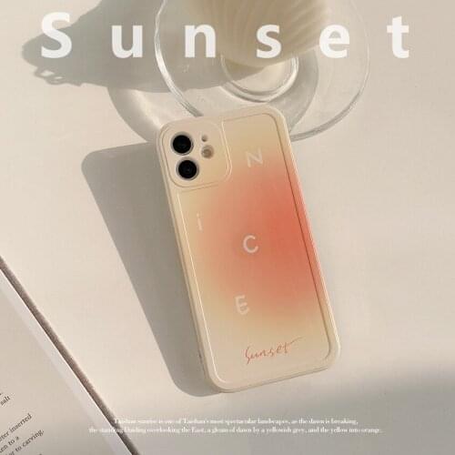 Orange Blooming Case for IPhone 12 Mini 11 Pro Max X XR XS Max 8 7 Plus SE 2020 Sunset Oil Painting Protective Back Cover