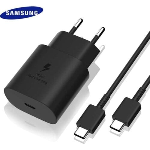 Original Samsung Charger 25w Pd Fast Charge EU For Galaxy S21 5G S20 S10 Note 20 10 A71 A70s A80 M51 Chargeur Carregador Samsung