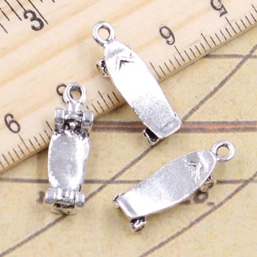 25pcs Charms Skateboard Skate 22x7mm Tibetan Silver Pendants Crafts Making Findings Handmade Antique DIY Jewelry