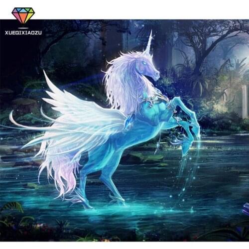 Full Round Diamond Painting Fantasy Horse Unicorn Mosaic Accessories DIY Rhinestones Home Decoration Cross Stitch BXG51