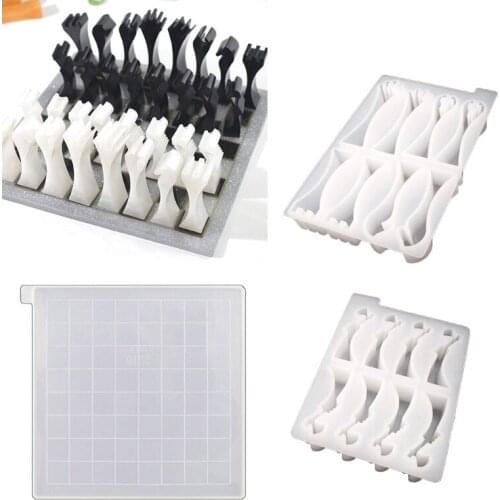 Crystal Epoxy Resin Mold International Chess Silicone Mould DIY Crafts Jewelry Ornaments Casting Tools