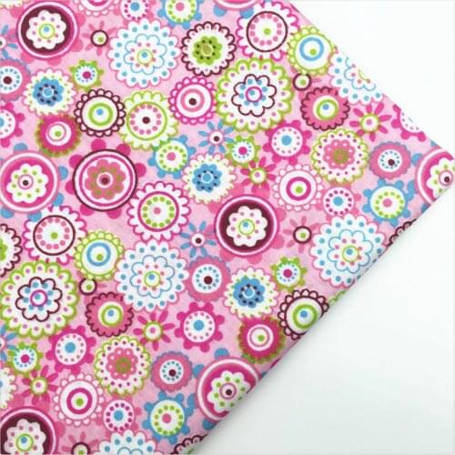 Twill Cotton Fabric Syunss Pink Flower Print For Curtain Kid Doll The Cloth Material Sewing Craft Tissue Telas Fabrics Patchwork