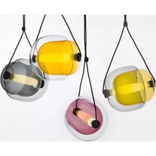 Postmodern simple personalized Art Chandelier living room dining room bar Mediterranean colored globe Glass Chandelier