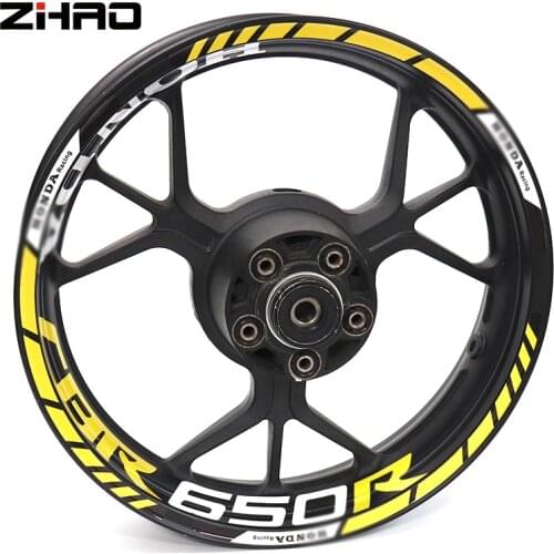 For Honda CBR650R CBR 650R Motorcycle Reflective Wheel Rim Stripe Decal Sticker Front Rear Decal Full Set