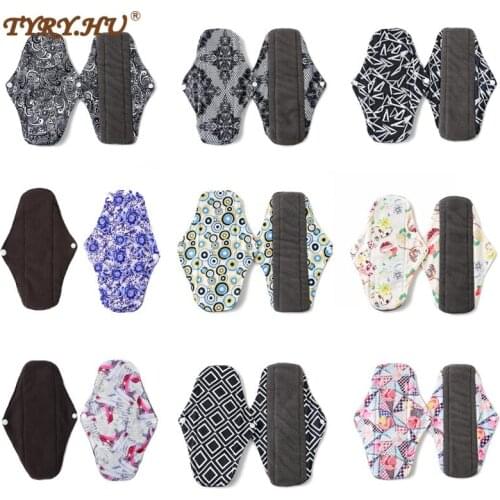 TYRY.HU Dropshipping Waterproof Panty Liner Cloth Menstrual Pad Mama Sanitary Reusable Soft Washable Charcoal Period Napkins