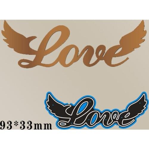 93*33mm FLYING LOVE Metal Cutting Dies and Stamps Stencil for DIY Scrapbooking Photo Album Embossing Paper Card