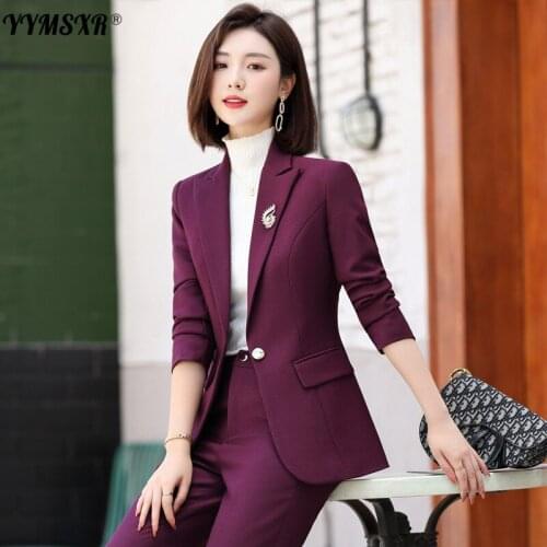 Large Size High-end Professional Suit Women 2021 New Autumn and Winter Temperament Long-sleeved Overalls Jacket Pants Two-piece
