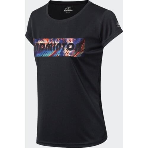 LINING Women Badminton t shirts , O Neck Quick dry Table Tennis t shirt , Short Sleeve badminton clothes lining FHSN012