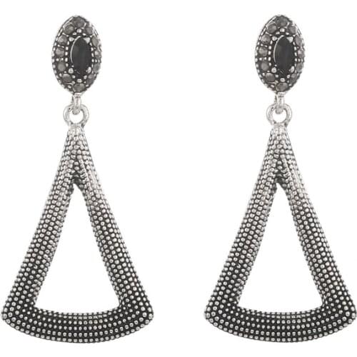 LOVBEAFAS Vintage Triangle Boho Big Drop Earrings For Women Jewelry Gem Ethnic Power Bohemian Earrings