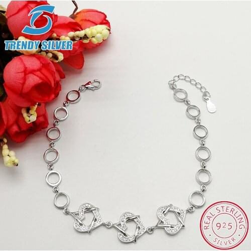 925 sterling silver with cz zirconia braceles bracelet for woman gifts for women femme jewelry jewellery luxury heart love