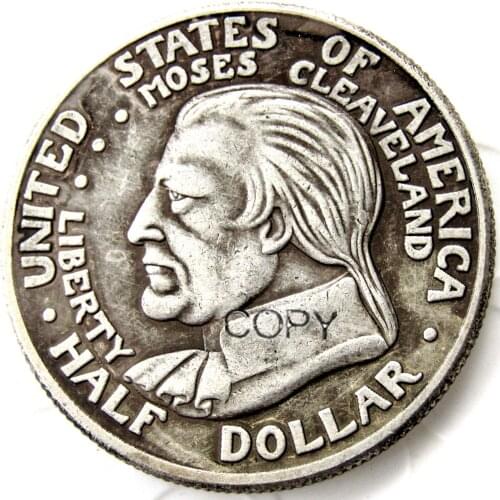 1936 Cleveland Centennial Commemorative Silver Plated Half dollar Copy Coins