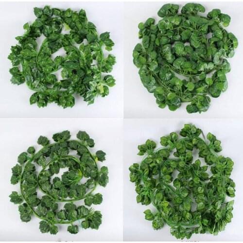2.1M Long Artificial Plants Green Ivy Leaves Artificial Grape Vine Fake Parthenocissus Foliage Leaves Home Wedding Bar Decoratio