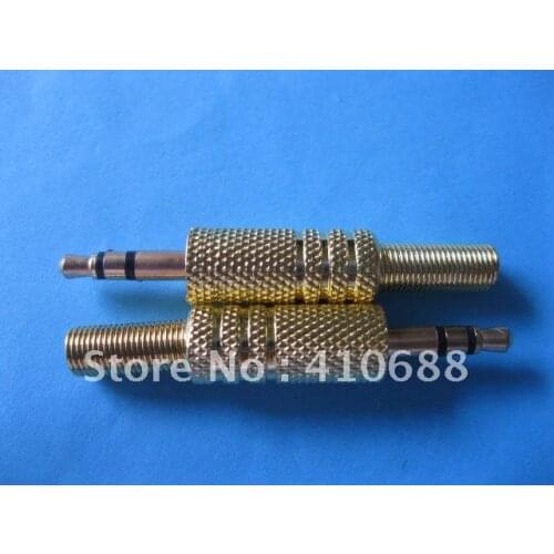 3.5mm Stereo Audio Plug with Spring Gold Plated 400 pcs per lot