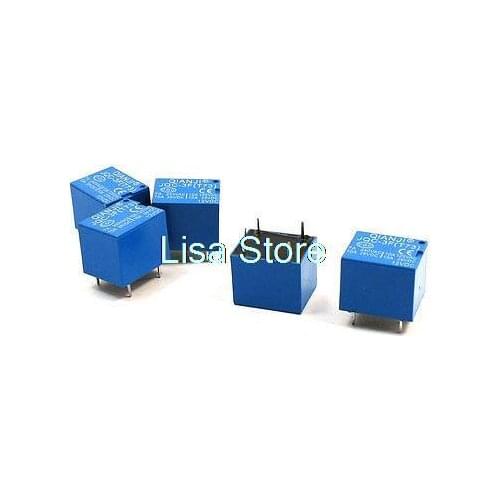 5 Pcs PCB Mounted DC 12V Coil Voltage 5 Pin Power Relay JQC-3F(T73)