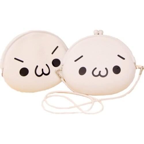 7PCS / LOT Cartoon Shoulder Bag Tuanzi Cross-Body Bag Girl Jelly Zero Wallet Silicone Earphone Key Storage Bag