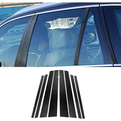 8Pcs/SET Window B Pillar Protective Cover Trim Carbon Fiber Black fit for BMW X5 X5M E70 2007 2008 2009 2010 2011 2012 2013