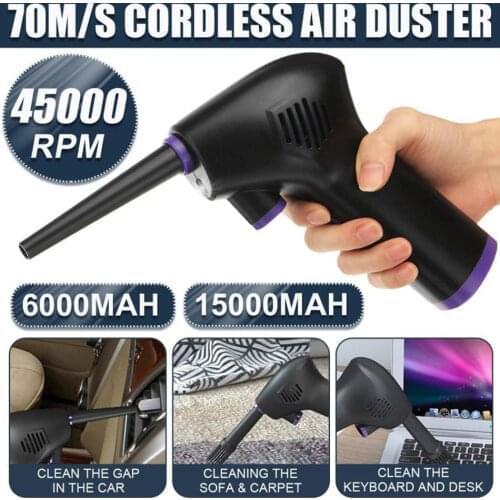 Wireless Electric Air Duster Handheld Compressed Air Blower Cordless Air Duster For Computer Keyboard Camera Cleaning Appliances
