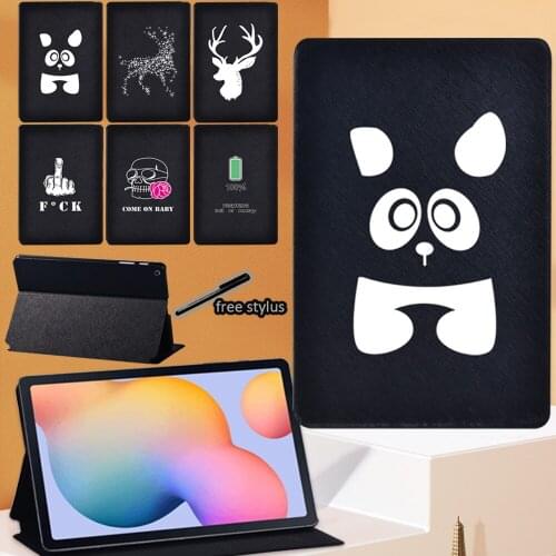 Tablet Case for Samsung Galaxy Tab S6 Lite 10.4 Inch 2020 P615 SM-P610 SM-P615 PU Leather Stand Cover Case+Free Stylus
