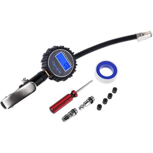 Digital Tire Inflator with Pressure Gauge and Back Night LED Light - Heavy Duty Auto Air Inflating with 4 Valve