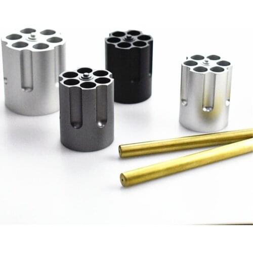 Gun Cylinder Pen Holder Revolver Pen Holder with 6 Bullet Pens Pencil Holder Heavy Duty Non-Slip Office Pen container