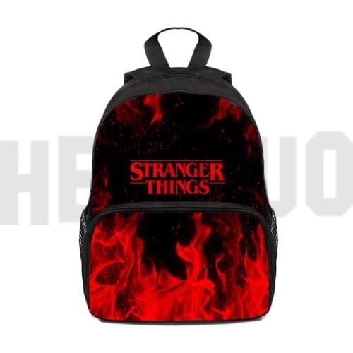 12/16 Inch Mini Bag 3D Printed Stranger Things Season 4 Backpack Children Anime Bookbag Kids Cartoon TV Backpack Kindergarten