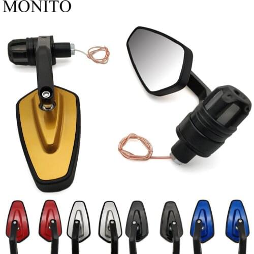 For YAMAHA XT250 TRICKER DT230 DT 125 230 LANZA KAWASAKI 22mm Motorcycle Rear View Handle Bar End Mirror Side Mirror Turn Signal