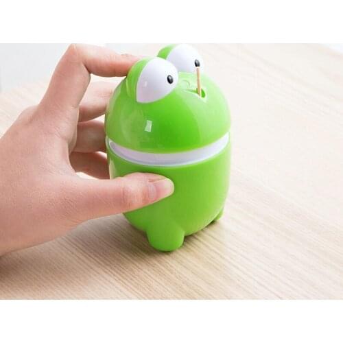 Home Press Automatic Toothpick Container Cute Cartoon frog Toothpicks holder Creative Toothpick Box Dustproof Toothpick Holder
