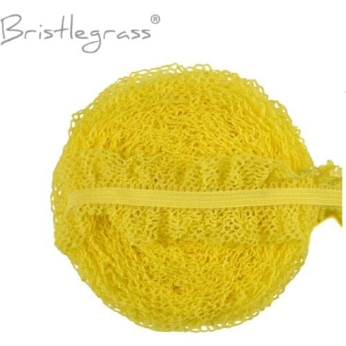 GOYIBA 5 Yard 1-1/4" 3.18cm Patchwork Mesh Lace Trim Lemon Elastics Spandex Bands Kid Hair Tie Headband Tutu Dress Sewing Notion