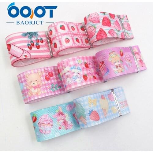 I-19628-1518,1-1/2'' 38mm Kawaii cartoon Printed grosgrain ribbon,10yrds DIY handmade headwear accessories gift packaging