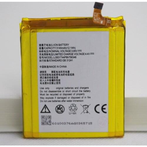 ISUNOO 10pcs/lot LI3931T44P8H756346 Battery For ZTE Axon 7 5.5inch A2017 Battery 3140mAh