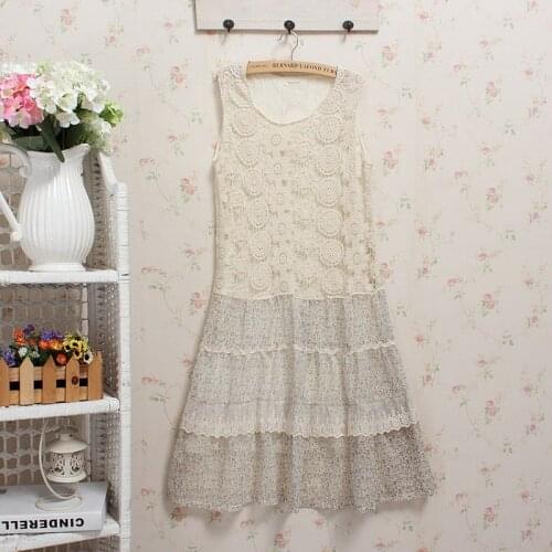 Tunique embroidery crochet retro kawaii lace sequin dress combinaison femme vetement vintage spain hippie boho lolita mori girl