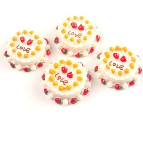 LF 10Pcs Love Cakes Resin Decoration Flatback Cabochon Embellishment For Craft Scrapbooking Diy Versiering Accessories