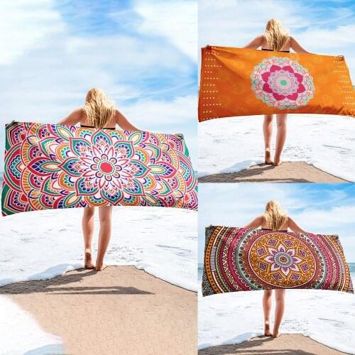 Fashionable Bohemian Style Mandala Pattern Towel Soft Bath Beach Towel Quicky-Dry Microfiber Sport Towel Bigini Cover-up Towel