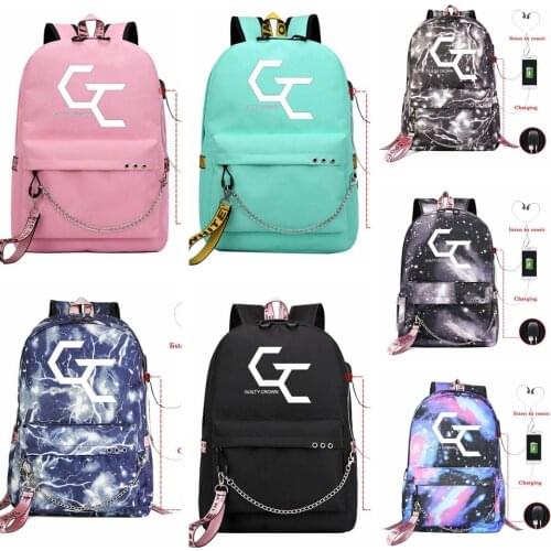 Hot Anime Boys Girls USB Fashion Backpack Kids Teens Student School Bags Bookbag Guilty Crown Travel Shoulder Bags