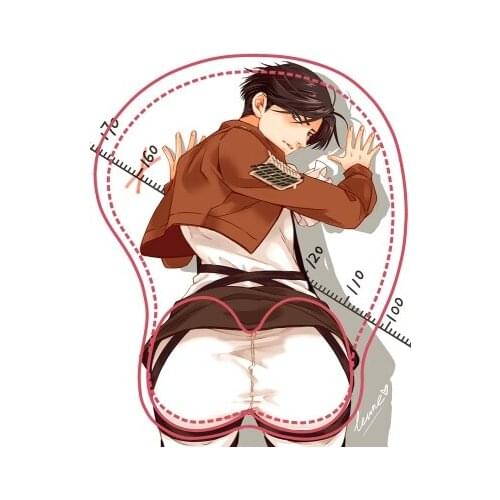 Anime Attack on Titan Levi Ackerman 3D Soft Gel Mouse Pad Play Mat PC Office Wrist Rest Rubber Pad Otaku Student Cosplay Gift