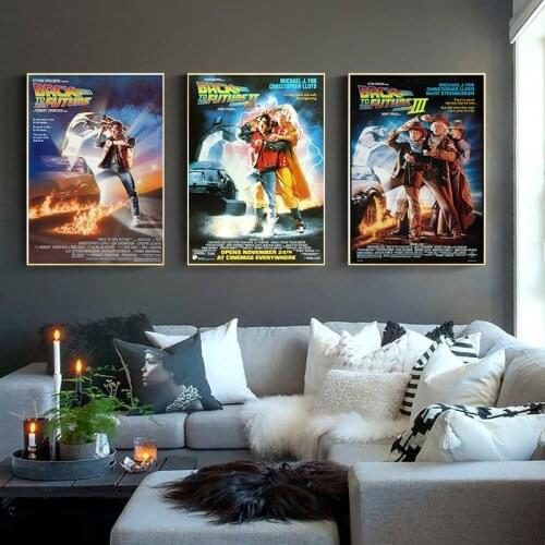 Back to the Future Canvas Poster Classic Cool Car Movie Canvas Prints Painting Print Wall Art Pictures Room Home Bedside Backgro