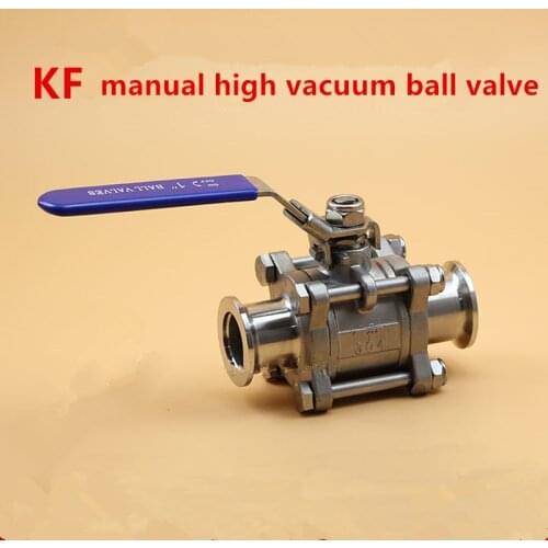 KF16 KF25 KF40 KF50 Manual High Vacuum Ball Valve 304 Stainless Steel Chuck Valve Manual Quick Mounting Three Piece Flange