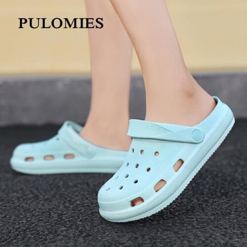Summer Women Slippers Clogs Beach Sandals Girls Mules Outdoor Casual Garden Shoes Antiskid Home Platform Shoes Flip Flops
