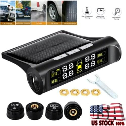 Solar Power TPMS Car Tire Pressure Alarm Monitor System Auto Security Alarm Systems Tyre Pressure Temperature Warning